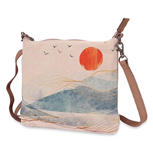 COTT N CURLS Scenic – Handgelenk-Geldbörse für Damen, Umhängetasche, Tragetasche, Handytasche, Crossbody-Schlinge, kleine Tasche, Cremeweiß von COTT N CURLS