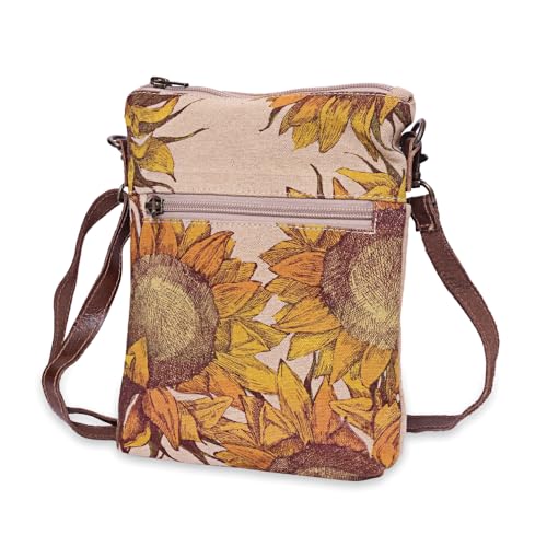 COTT N CURLS Sonnenblume – Handgelenk-Geldbörsen für Damen, Crossbody-Taschen, große Tragetaschen, Büchertasche, Handy-Geldbörse, Sonnenblume von COTT N CURLS