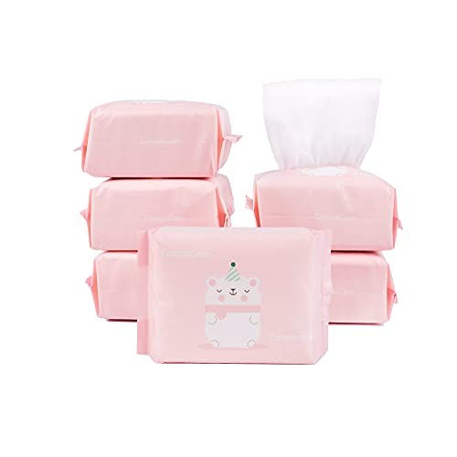 COTTONCARE Baby-Trockentücher, 100 % Baumwolle, trocken abwischbare Baumwolltücher, empfindliche Babyhaut, Pflege der Babyhaut, 20,1 x 11,9 cm, 6er-Pack (600 Stück) von COTTONCARE
