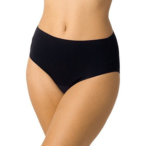 Cottonique Damen Latexfreie Taillenslip aus 100% Bio-Baumwolle (2er Pack) schwarz Größe 42 - Schwarz - 34 von COTTONIQUE