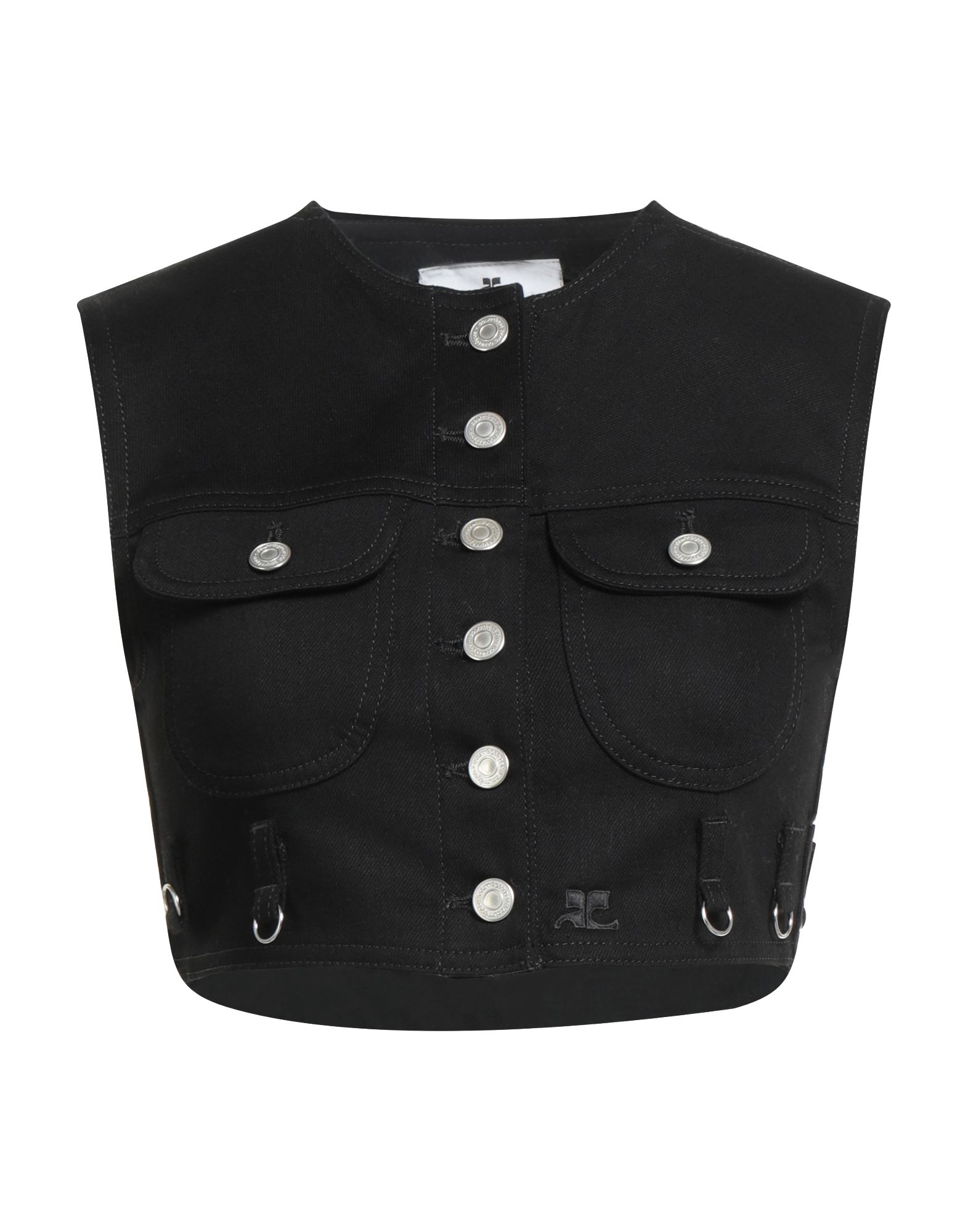 COURRÈGES Jeansjacke/-mantel Damen Schwarz von COURRÈGES