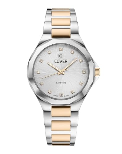 COVER CO221.03 Cardea Crystal Silver Bicolor Damenuhr mit Edelstahlband Saphirglas 5 ATM von COVER