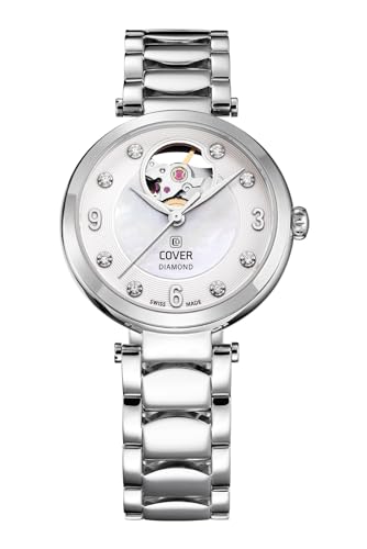 COVER COA8.01 Lady Diamond Open Heart Automatik Damenuhr mit Edelstahlband Saphirglas 5 ATM von COVER