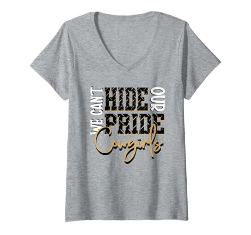 Damen Cowgirls Pride Wir können unseren Stolz nicht verbergen Western Cowgirl Pride T-Shirt mit V-Ausschnitt Damen Cowgirls Pride Wir können unseren Stolz nicht verbergen Western Cowgirl Pride T-Shirt mit V-Ausschnitt von COWGIRLS TEES CO