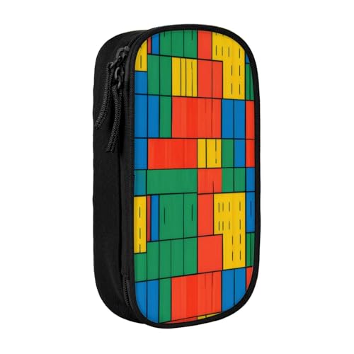 COWMMWOC Buntes Federmäppchen, großes Fassungsvermögen, multifunktionale Aufbewahrungstasche, strapazierfähiges Polyester-Oxford-Gewebe mit doppeltem Reißverschluss, 21 x 10,5 x 5 cm, Größe 3D von COWMMWOC