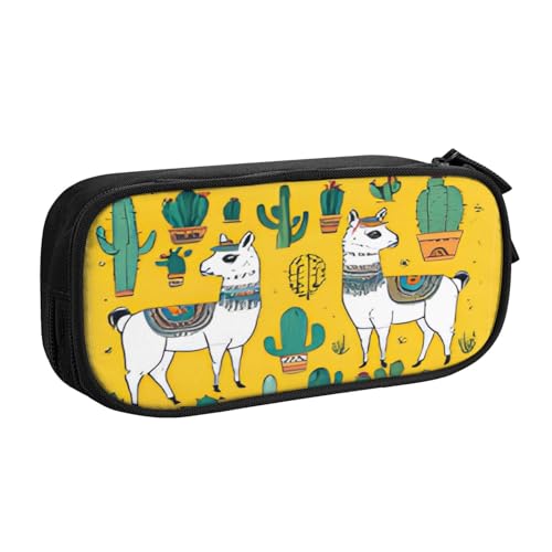 COWMMWOC Federmäppchen mit niedlichem Design für Studenten, Mädchen, Jungen, großes Fassungsvermögen, Federmäppchen mit Fächern, Doppelreißverschluss, Schreibwaren-Aufbewahrungs-Organizer (Schwarz, von COWMMWOC