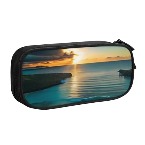 COWMMWOC Federmäppchen mit niedlichem Design für Studenten, Mädchen, Jungen, großes Fassungsvermögen, Federmäppchen mit Fächern, Doppelreißverschluss, Schreibwaren-Aufbewahrungs-Organizer (Schwarz, von COWMMWOC