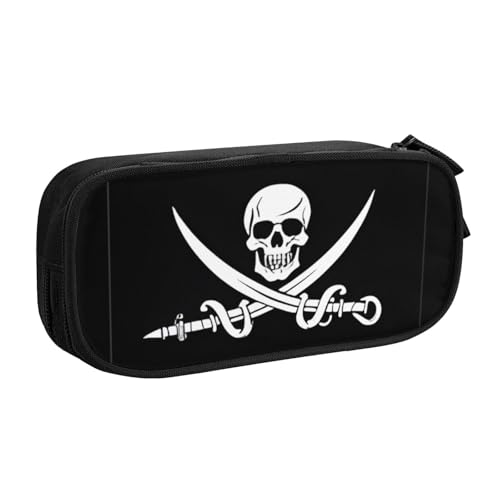 COWMMWOC Federmäppchen mit niedlichem Design für Studenten, Mädchen, Jungen, großes Fassungsvermögen, Federmäppchen mit Fächern, Doppelreißverschluss, Schreibwaren-Aufbewahrungs-Organizer (Schwarz, von COWMMWOC