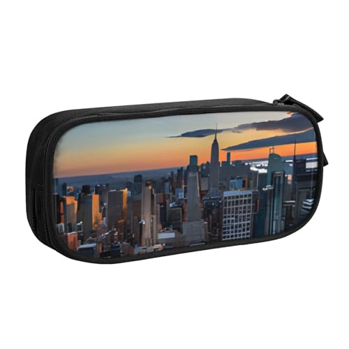 COWMMWOC Federmäppchen mit niedlichem Design für Studenten, Mädchen, Jungen, großes Fassungsvermögen, Federmäppchen mit Fächern, Doppelreißverschluss, Schreibwaren-Aufbewahrungs-Organizer (Schwarz, von COWMMWOC