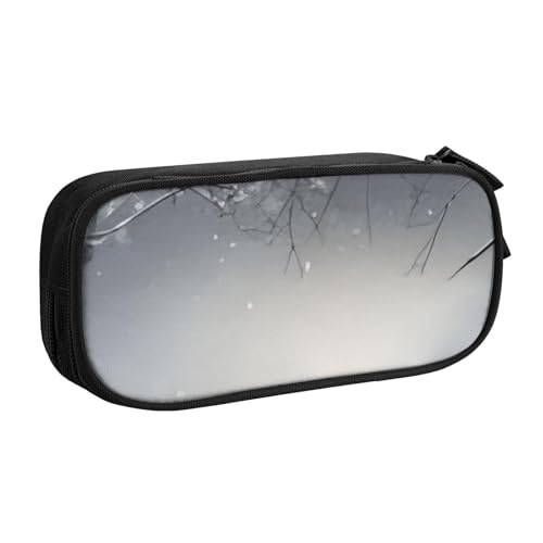 COWMMWOC Federmäppchen mit niedlichem Design für Studenten, Mädchen, Jungen, großes Fassungsvermögen, Federmäppchen mit Fächern, Doppelreißverschluss, Schreibwaren-Aufbewahrungs-Organizer (Schwarz, von COWMMWOC