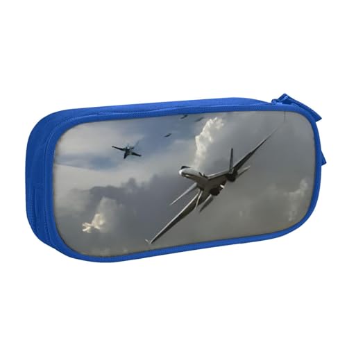 COWMMWOC Federmäppchen mit niedlichem Design für Studenten, Mädchen, Jungen, großes Fassungsvermögen, Federmäppchen mit Fächern, Doppelreißverschluss, Schreibwaren-Aufbewahrungs-Organizer (Schwarz, von COWMMWOC