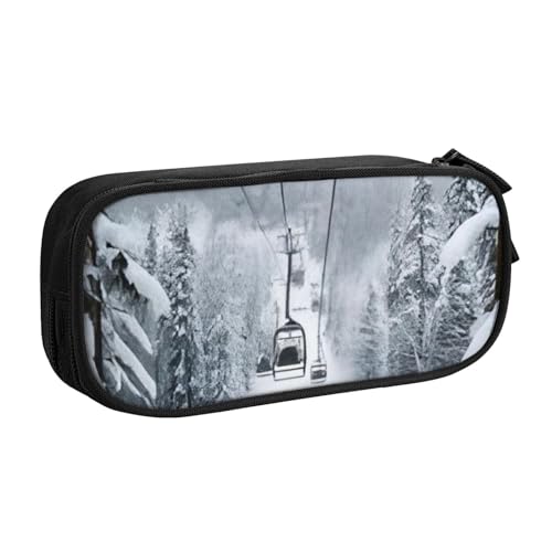 COWMMWOC Federmäppchen mit niedlichem Design für Studenten, Mädchen, Jungen, großes Fassungsvermögen, Federmäppchen mit Fächern, Doppelreißverschluss, Schreibwaren-Aufbewahrungs-Organizer (Schwarz, von COWMMWOC