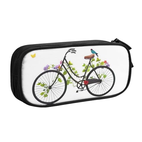 COWMMWOC Federmäppchen mit niedlichem Design für Studenten, Mädchen, Jungen, großes Fassungsvermögen, Federmäppchen mit Fächern, Doppelreißverschluss, Schreibwaren-Aufbewahrungs-Organizer (Schwarz, von COWMMWOC