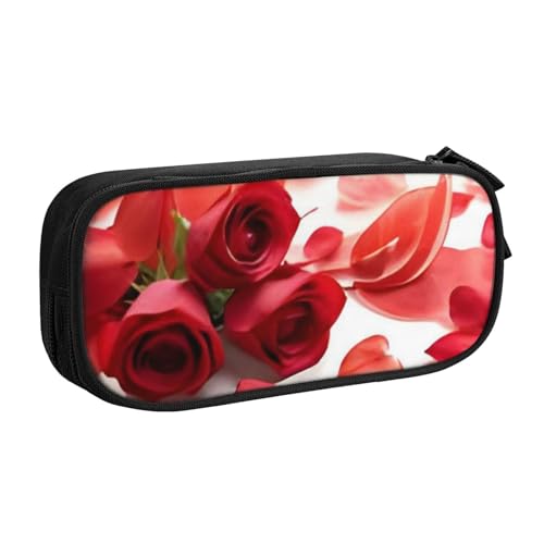 COWMMWOC Federmäppchen mit niedlichem Design für Studenten, Mädchen, Jungen, großes Fassungsvermögen, Federmäppchen mit Fächern, Doppelreißverschluss, Schreibwaren-Aufbewahrungs-Organizer (Schwarz, von COWMMWOC