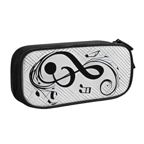 COWMMWOC Federmäppchen mit niedlichem Design für Studenten, Mädchen, Jungen, großes Fassungsvermögen, Federmäppchen mit Fächern, Doppelreißverschluss, Schreibwaren-Aufbewahrungs-Organizer (Schwarz, von COWMMWOC