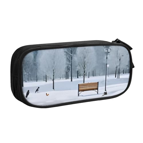 COWMMWOC Federmäppchen mit niedlichem Design für Studenten, Mädchen, Jungen, großes Fassungsvermögen, Federmäppchen mit Fächern, Doppelreißverschluss, Schreibwaren-Aufbewahrungs-Organizer (Schwarz, von COWMMWOC