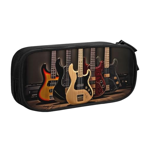 COWMMWOC Federmäppchen mit niedlichem Design für Studenten, Mädchen, Jungen, großes Fassungsvermögen, Federmäppchen mit Fächern, Doppelreißverschluss, Schreibwaren-Aufbewahrungs-Organizer (Schwarz, von COWMMWOC