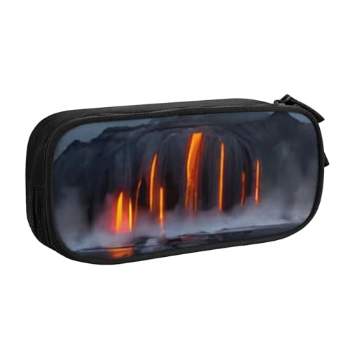 COWMMWOC Federmäppchen mit niedlichem Design für Studenten, Mädchen, Jungen, großes Fassungsvermögen, Federmäppchen mit Fächern, Doppelreißverschluss, Schreibwaren-Aufbewahrungs-Organizer (Schwarz, von COWMMWOC