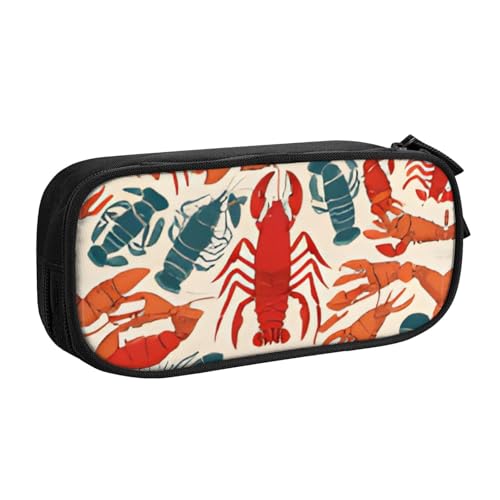 COWMMWOC Federmäppchen mit niedlichem Design für Studenten, Mädchen, Jungen, großes Fassungsvermögen, Federmäppchen mit Fächern, Doppelreißverschluss, Schreibwaren-Aufbewahrungs-Organizer (Schwarz, von COWMMWOC