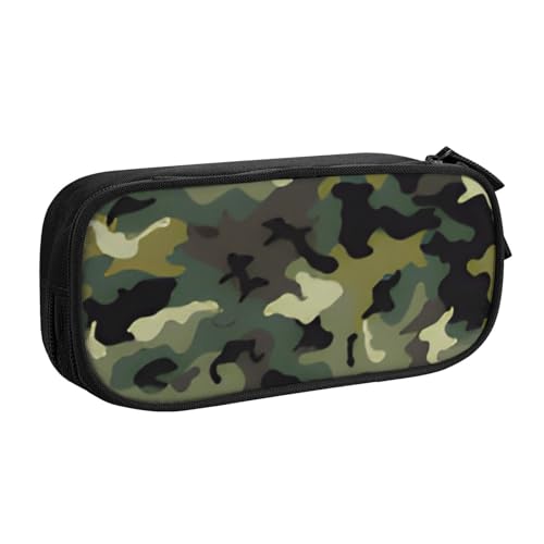 COWMMWOC Federmäppchen mit niedlichem Design für Studenten, Mädchen, Jungen, großes Fassungsvermögen, Federmäppchen mit Fächern, Doppelreißverschluss, Schreibwaren-Aufbewahrungs-Organizer (Schwarz, von COWMMWOC