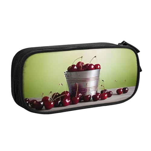 COWMMWOC Federmäppchen mit niedlichem Design für Studenten, Mädchen, Jungen, großes Fassungsvermögen, Federmäppchen mit Fächern, Doppelreißverschluss, Schreibwaren-Aufbewahrungs-Organizer (Schwarz, von COWMMWOC