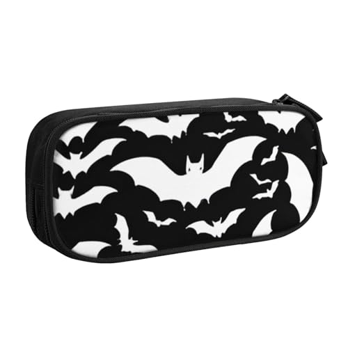 COWMMWOC Federmäppchen mit niedlichem Design für Studenten, Mädchen, Jungen, großes Fassungsvermögen, Federmäppchen mit Fächern, Doppelreißverschluss, Schreibwaren-Aufbewahrungs-Organizer (Schwarz, von COWMMWOC