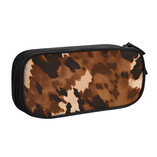 COWMMWOC Federmäppchen mit niedlichem Design für Studenten, Mädchen, Jungen, großes Fassungsvermögen, Federmäppchen mit Fächern, Doppelreißverschluss, Schreibwaren-Aufbewahrungs-Organizer (Schwarz, von COWMMWOC