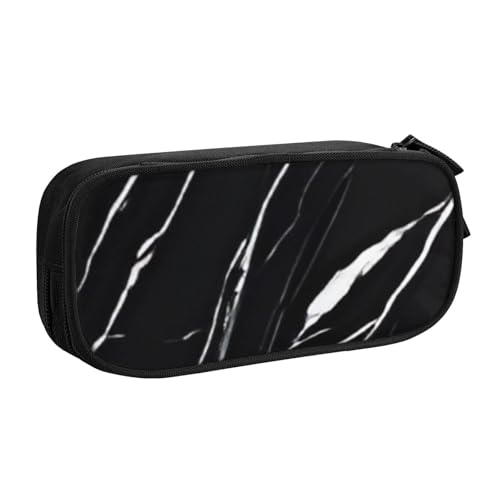 COWMMWOC Federmäppchen mit niedlichem Design für Studenten, Mädchen, Jungen, großes Fassungsvermögen, Federmäppchen mit Fächern, Doppelreißverschluss, Schreibwaren-Aufbewahrungs-Organizer (Schwarz, von COWMMWOC