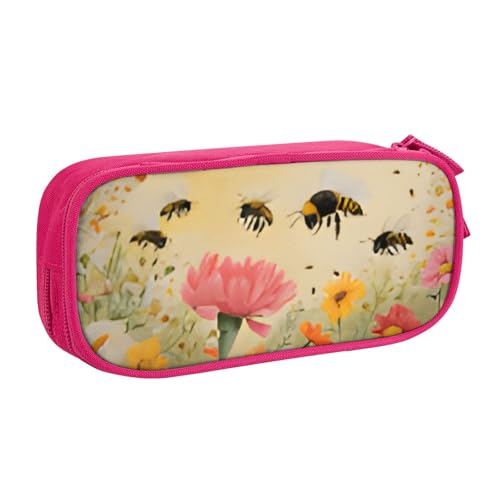 COWMMWOC Federmäppchen mit niedlichem Design für Studenten, Mädchen, Jungen, großes Fassungsvermögen, Federmäppchen mit Fächern, Doppelreißverschluss, Schreibwaren-Aufbewahrungs-Organizer (Schwarz, von COWMMWOC