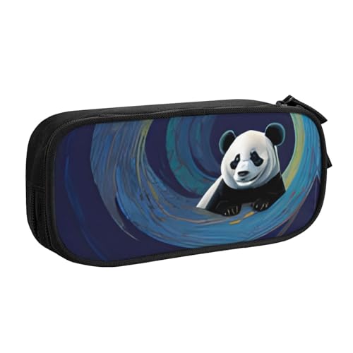 COWMMWOC Federmäppchen mit niedlichem Design für Studenten, Mädchen, Jungen, großes Fassungsvermögen, Federmäppchen mit Fächern, Doppelreißverschluss, Schreibwaren-Aufbewahrungs-Organizer (Schwarz, von COWMMWOC