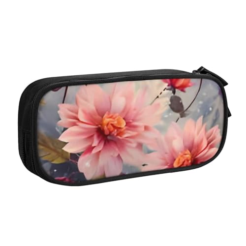 COWMMWOC Federmäppchen mit niedlichem Design für Studenten, Mädchen, Jungen, großes Fassungsvermögen, Federmäppchen mit Fächern, Doppelreißverschluss, Schreibwaren-Aufbewahrungs-Organizer (Schwarz, von COWMMWOC