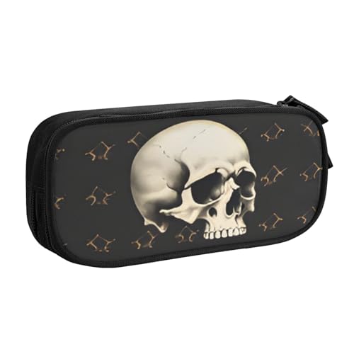 COWMMWOC Federmäppchen mit niedlichem Design für Studenten, Mädchen, Jungen, großes Fassungsvermögen, Federmäppchen mit Fächern, Doppelreißverschluss, Schreibwaren-Aufbewahrungs-Organizer (Schwarz, von COWMMWOC