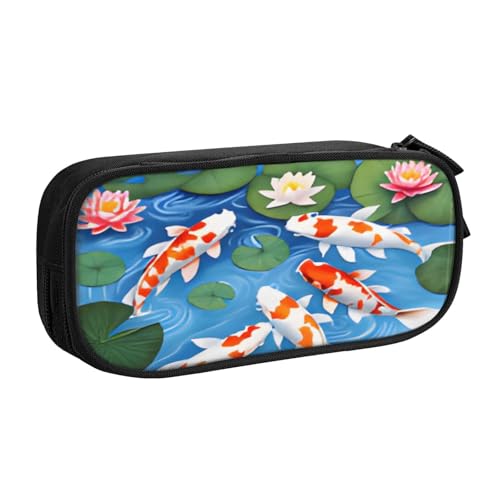 COWMMWOC Federmäppchen mit niedlichem Design für Studenten, Mädchen, Jungen, großes Fassungsvermögen, Federmäppchen mit Fächern, Doppelreißverschluss, Schreibwaren-Aufbewahrungs-Organizer (Schwarz, von COWMMWOC