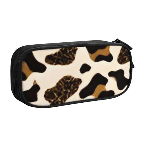 COWMMWOC Federmäppchen mit niedlichem Design für Studenten, Mädchen, Jungen, großes Fassungsvermögen, Federmäppchen mit Fächern, Doppelreißverschluss, Schreibwaren-Aufbewahrungs-Organizer (Schwarz, von COWMMWOC