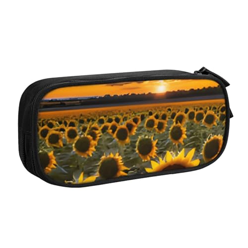 COWMMWOC Federmäppchen mit niedlichem Design für Studenten, Mädchen, Jungen, großes Fassungsvermögen, Federmäppchen mit Fächern, Doppelreißverschluss, Schreibwaren-Aufbewahrungs-Organizer (Schwarz, von COWMMWOC