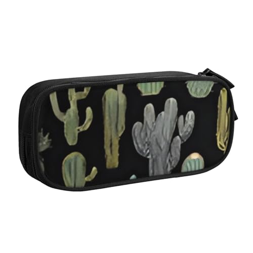 COWMMWOC Federmäppchen mit niedlichem Design für Studenten, Mädchen, Jungen, großes Fassungsvermögen, Federmäppchen mit Fächern, Doppelreißverschluss, Schreibwaren-Aufbewahrungs-Organizer (Schwarz, von COWMMWOC