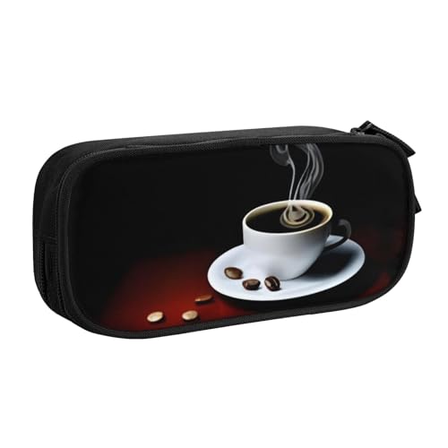 COWMMWOC Federmäppchen mit niedlichem Design für Studenten, Mädchen, Jungen, großes Fassungsvermögen, Federmäppchen mit Fächern, Doppelreißverschluss, Schreibwaren-Aufbewahrungs-Organizer (Schwarz, von COWMMWOC