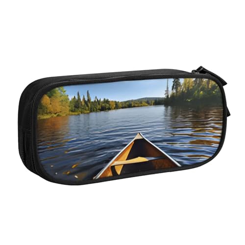 COWMMWOC Federmäppchen mit niedlichem Design für Studenten, Mädchen, Jungen, großes Fassungsvermögen, Federmäppchen mit Fächern, Doppelreißverschluss, Schreibwaren-Aufbewahrungs-Organizer (Schwarz, von COWMMWOC