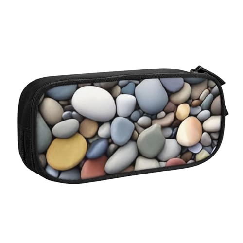 COWMMWOC Federmäppchen mit niedlichem Design für Studenten, Mädchen, Jungen, großes Fassungsvermögen, Federmäppchen mit Fächern, Doppelreißverschluss, Schreibwaren-Aufbewahrungs-Organizer (Schwarz, von COWMMWOC