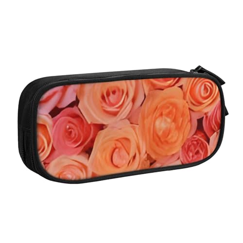 COWMMWOC Federmäppchen mit niedlichem Design für Studenten, Mädchen, Jungen, großes Fassungsvermögen, Federmäppchen mit Fächern, Doppelreißverschluss, Schreibwaren-Aufbewahrungs-Organizer (Schwarz, von COWMMWOC