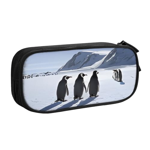 COWMMWOC Federmäppchen mit niedlichem Design für Studenten, Mädchen, Jungen, großes Fassungsvermögen, Federmäppchen mit Fächern, Doppelreißverschluss, Schreibwaren-Aufbewahrungs-Organizer (Schwarz, von COWMMWOC