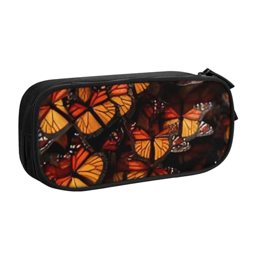 COWMMWOC Federmäppchen mit niedlichem Design für Studenten, Mädchen, Jungen, großes Fassungsvermögen, Federmäppchen mit Fächern, Doppelreißverschluss, Schreibwaren-Aufbewahrungs-Organizer (Schwarz, von COWMMWOC