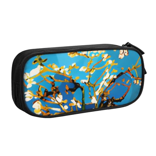 COWMMWOC Federmäppchen mit niedlichem Design für Studenten, Mädchen, Jungen, großes Fassungsvermögen, Federmäppchen mit Fächern, Doppelreißverschluss, Schreibwaren-Aufbewahrungs-Organizer (Schwarz, von COWMMWOC