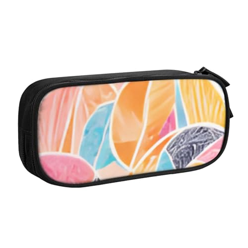 COWMMWOC Federmäppchen mit niedlichem Design für Studenten, Mädchen, Jungen, großes Fassungsvermögen, Federmäppchen mit Fächern, Doppelreißverschluss, Schreibwaren-Aufbewahrungs-Organizer (Schwarz, von COWMMWOC