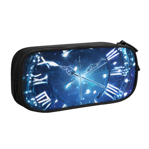 COWMMWOC Federmäppchen mit niedlichem Design für Studenten, Mädchen, Jungen, großes Fassungsvermögen, Federmäppchen mit Fächern, Doppelreißverschluss, Schreibwaren-Aufbewahrungs-Organizer (Schwarz, von COWMMWOC