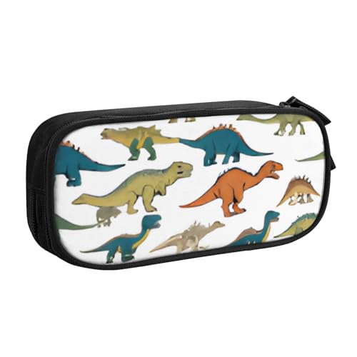 COWMMWOC Federmäppchen mit niedlichem Design für Studenten, Mädchen, Jungen, großes Fassungsvermögen, Federmäppchen mit Fächern, Doppelreißverschluss, Schreibwaren-Aufbewahrungs-Organizer (Schwarz, von COWMMWOC