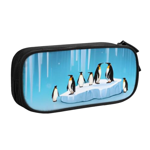 COWMMWOC Federmäppchen mit niedlichem Design für Studenten, Mädchen, Jungen, großes Fassungsvermögen, Federmäppchen mit Fächern, Doppelreißverschluss, Schreibwaren-Aufbewahrungs-Organizer (Schwarz, von COWMMWOC