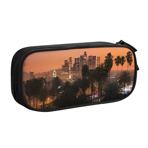 COWMMWOC Federmäppchen mit niedlichem Design für Studenten, Mädchen, Jungen, großes Fassungsvermögen, Federmäppchen mit Fächern, Doppelreißverschluss, Schreibwaren-Aufbewahrungs-Organizer (Schwarz, von COWMMWOC