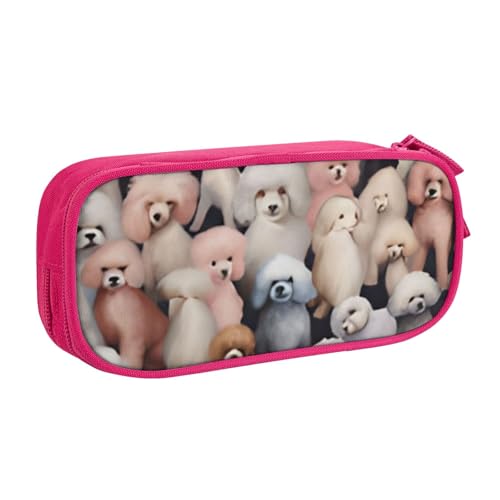 COWMMWOC Federmäppchen mit niedlichem Design für Studenten, Mädchen, Jungen, großes Fassungsvermögen, Federmäppchen mit Fächern, Doppelreißverschluss, Schreibwaren-Aufbewahrungs-Organizer (Schwarz, von COWMMWOC