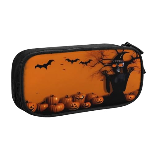 COWMMWOC Federmäppchen mit niedlichem Design für Studenten, Mädchen, Jungen, großes Fassungsvermögen, Federmäppchen mit Fächern, Doppelreißverschluss, Schreibwaren-Aufbewahrungs-Organizer (Schwarz, von COWMMWOC